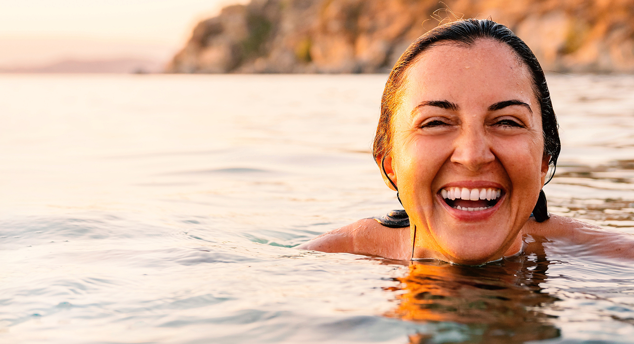 woman swimming in the sea