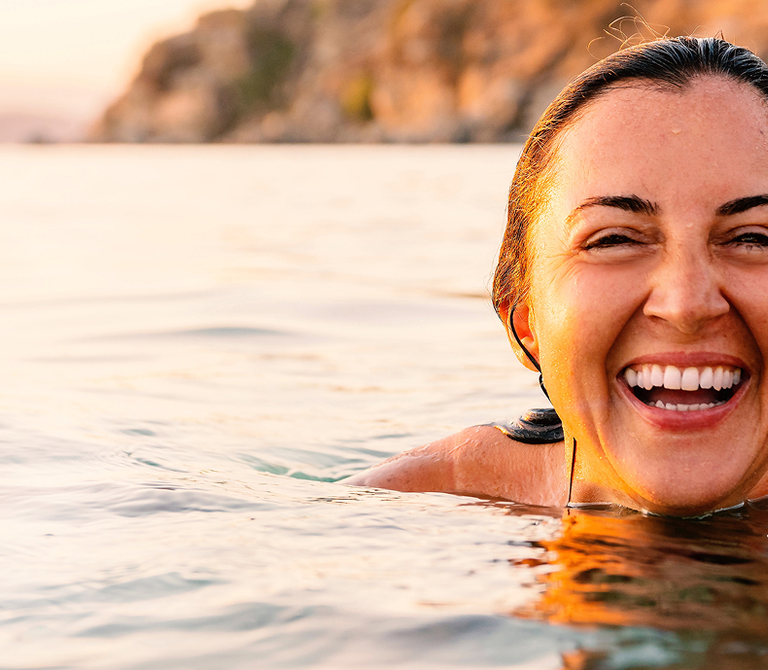woman swimming in the sea